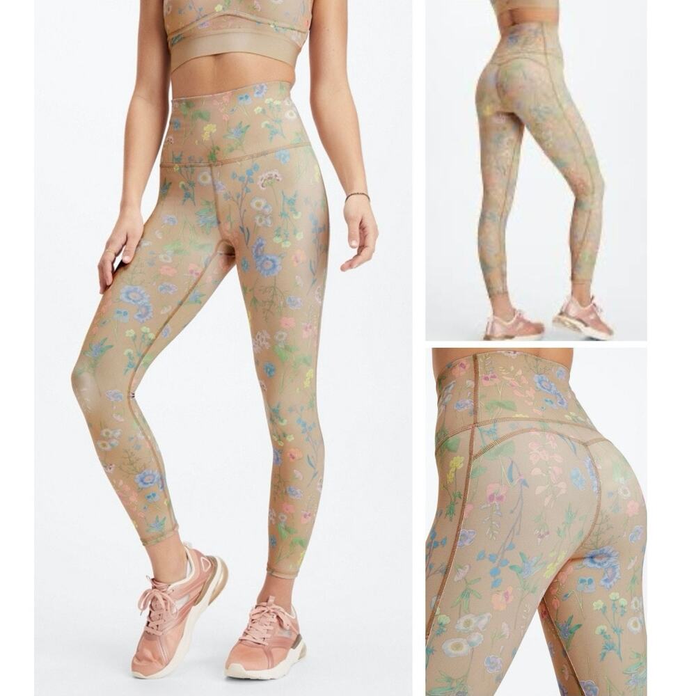 NEW Fabletics PureLuxe Ultra High-Waisted 7/8 Leggings Saguaro Floral - Size XS